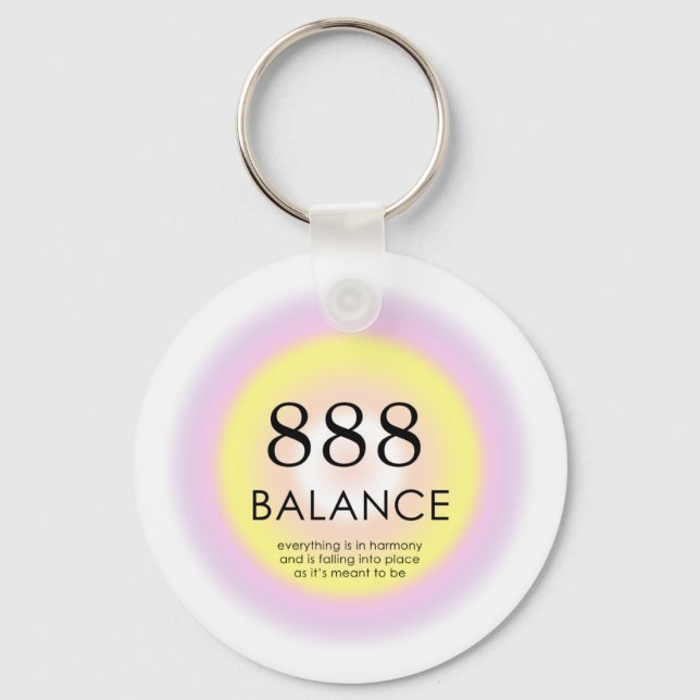 Porte-clés Numéros d'ange Numérologie Signification 888 Balan (Recto)