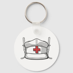 Porte-clés Nurse Cap with Red Cross and Medical Tools Design