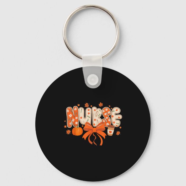 Porte-clés Nurse Fall Autumn Pumpkin Sce Coffee Thanksgiving  (Recto)