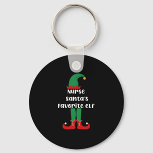 Porte-clés Nurse Santa's Favorite Elf Funny Nurse Christmas
