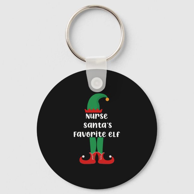 Porte-clés Nurse Santa's Favorite Elf Funny Nurse Christmas (Recto)