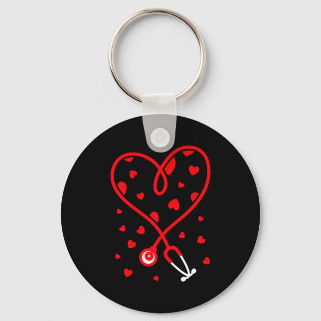 Porte-clés Nurse Stethoscope Heart Valentine's Day Nursing  (Recto)