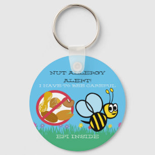 Porte-clés Nut Allergy Alert Bumble Bee Kids Personnalisé