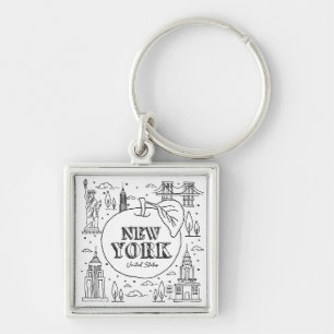 Porte-clés NYE New York Vacances Souvenirs NYC Cadeau