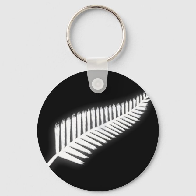 Porte-clés NZ Silver Fern Emblème national Porte - clé patrio (Recto)