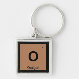 Porte-clés O - Symbole du tableau périodique de la chimie mus