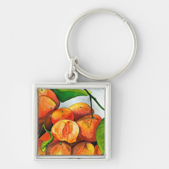 Porte-clés Oaquarelle mandarine (Devant)