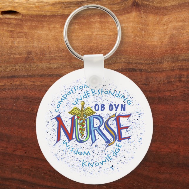 Porte-clés Ob Gyn Nurse Motto nom personnalisé (Recto)