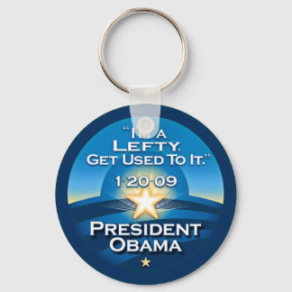 Porte-clés OBAMA "Je suis à gauche, habituez-vous à ça." Port