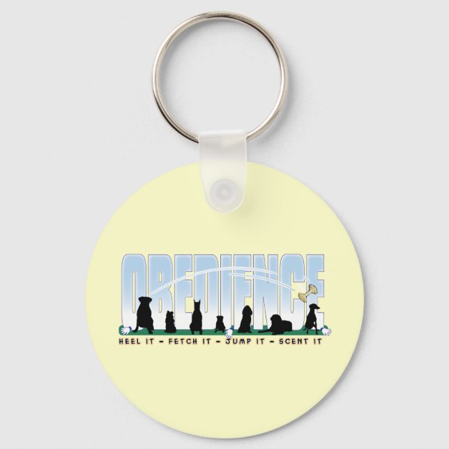 Porte-clés Obéissance : Guérissez-le, récupérez-le, sautez-le (Recto)