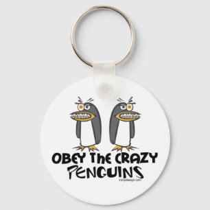 Porte-clés Obey Caricature des pingouins fous