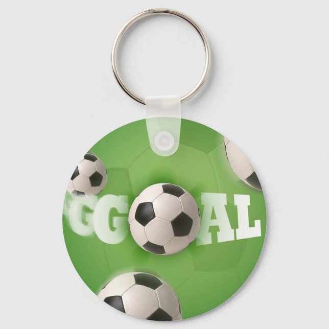 Porte-clés Objectif de football de balle de football - Porte  (Recto)