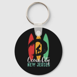 Porte-clés Ocean City Beach New Jersey Vintage Retro Surf