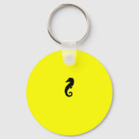 Ocean Glow_Hippocampe noir sur jaune