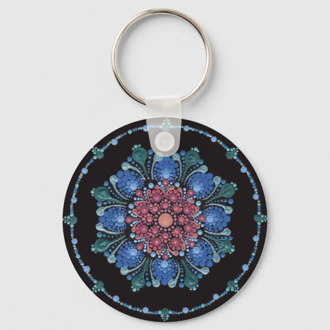 Porte-clés Ocean Sunset Dot Mandala (Recto)