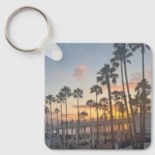 Porte-clés Oceanside California Orange Sunset Palm Trees