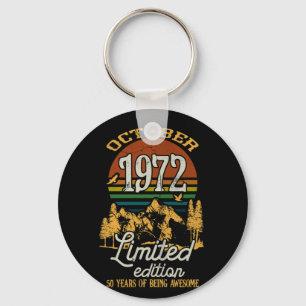 Porte-clés Octobre 1972 Coucher de soleil 50 ans 50e annivers