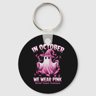 Porte-clés Octobre Nous Portons Pink Ghost Witch Cancer du Se