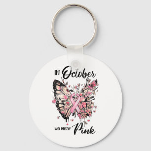 Porte-clés Octobre Nous Portons Ruban Rose Sensibilisation au