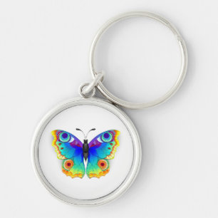 Porte-clés Oeil de paon arc-en-ciel