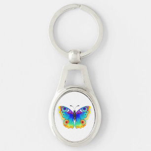 Porte-clés Oeil de paon arc-en-ciel