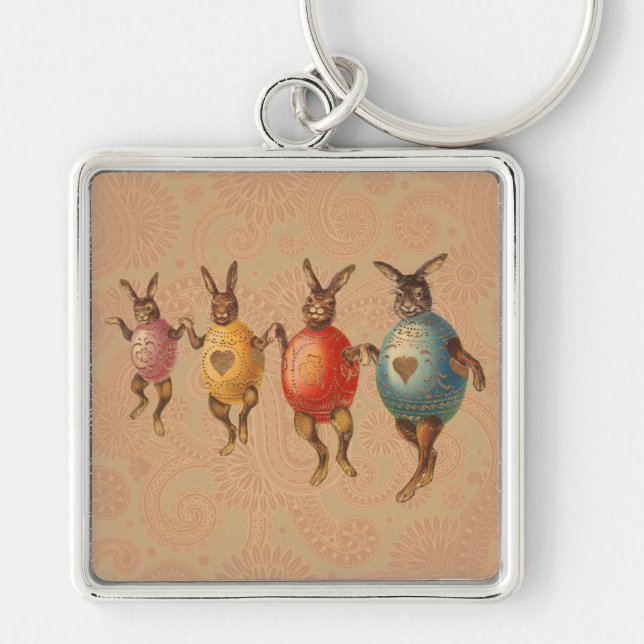 Porte-clés Oeufs dansants lapins de Pâques (Devant)