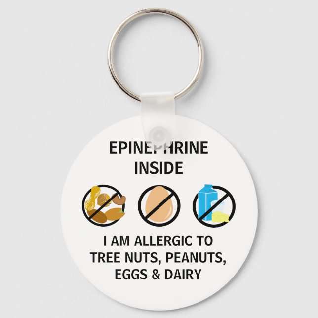 Porte-clés Oeufs De Nut Allergie Laitière Épinephrine Dans Le (Recto)