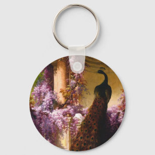 Porte-clés Œuvre d'art de jardin Paon Vintage Wisteria Roma