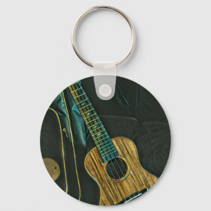 Porte-clés oeuvre d'art du joueur de guitare rock vintage