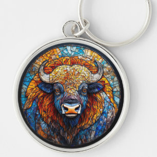 Porte-clés Œuvre d'art en verre coloré de Buffalo