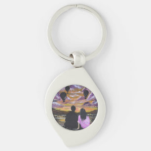 Porte-clés Œuvre d'art faite main – Coucher de soleil ensembl