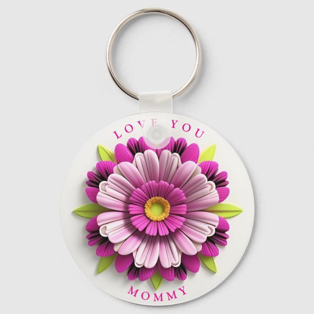 Porte-clés Œuvre d'art florale complexe (Recto)