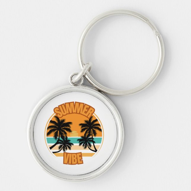 Porte-clés Oeuvre d'été illustrative Orange (Devant)