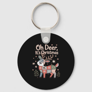 Porte-clés Oh Cerf C'est Noël Petits Carrés Patchwork