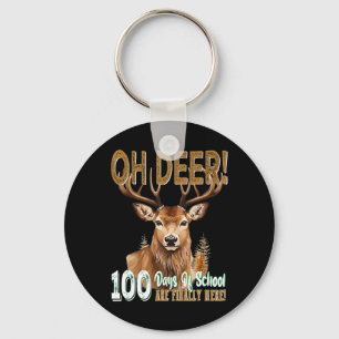 Porte-clés Oh Deer 100 Jours D'École Sont Ici Chasse De Cerfs