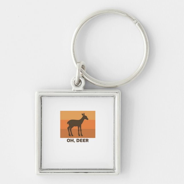 Porte-clés Oh Deer Classic Simple Design  (Devant)