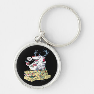 Porte-clés Oh Deer Drunk Reindeer Celebrating Christmas Festi