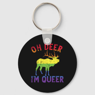 Porte-clés Oh Deer Im Queer Rainbow Lgbt Gay pride Panual Les