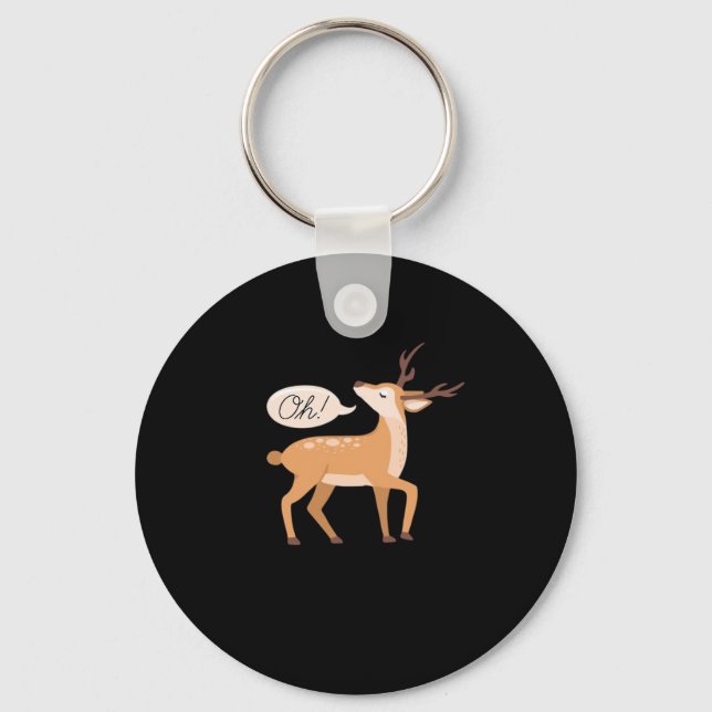 Porte-clés Oh Deer Minimal Clean Aesthetic Keychain (Recto)