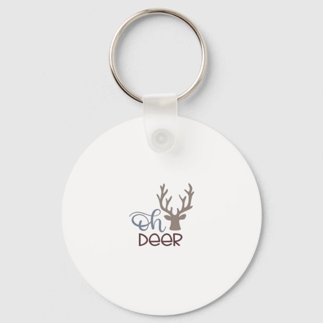 Porte-clés Oh Deer Retro Classic Design Keychain (Recto)