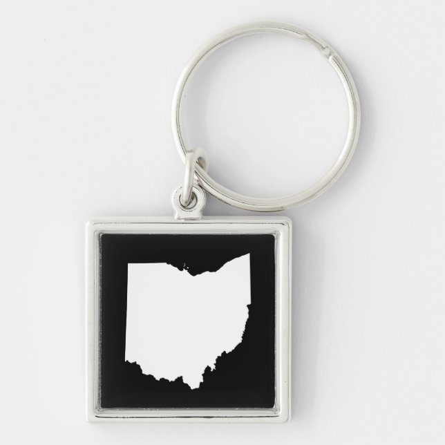 Porte-clés Ohio en blanc et noir (Devant)