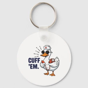 Porte-clés Oie menottée infirmière drôle infirmière oie idiot