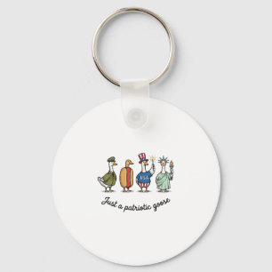 Porte-clés Oie Patriotique Gravure Vintage Drôle de Chemise U