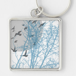 Porte-clés oiseau à silhouette