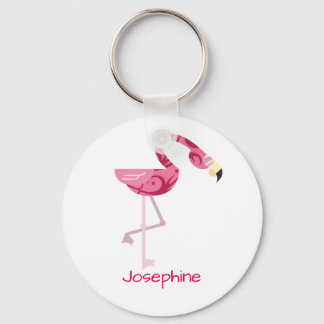 Porte-clés Oiseau de Flamant rose rose personnalisé