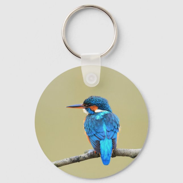 Porte-clés Oiseau de pêche bleu (Recto)
