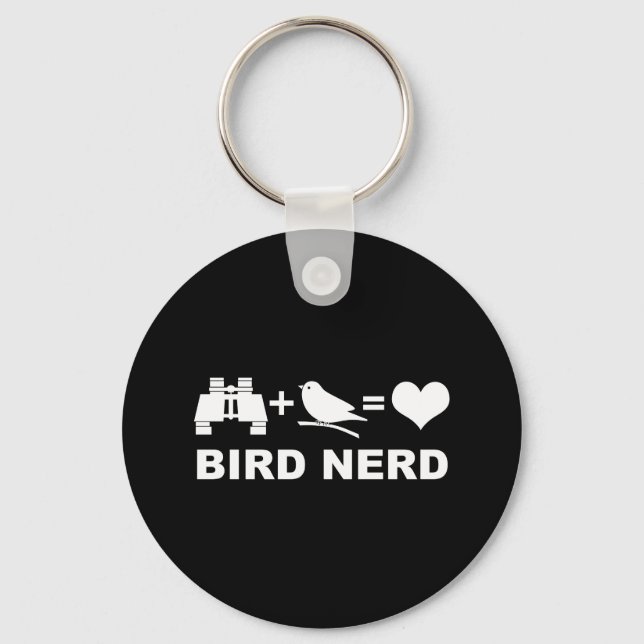 Porte-clés Oiseau Nerd Birdwatcher Birder Couleur personnalis (Recto)