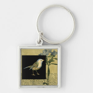 Porte-clés Oiseau sur l'arrière - plan noir et vintage