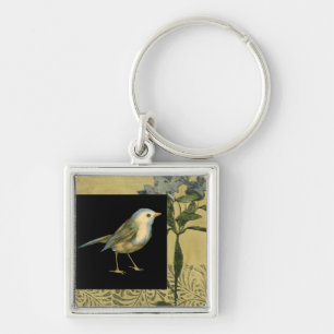 Porte-clés Oiseau sur l'arrière - plan noir et vintage