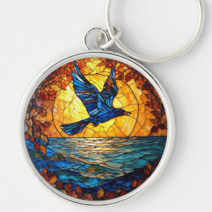 Porte-clés Oiseau Volant Au-Dessus de l'Océan au Coucher du S